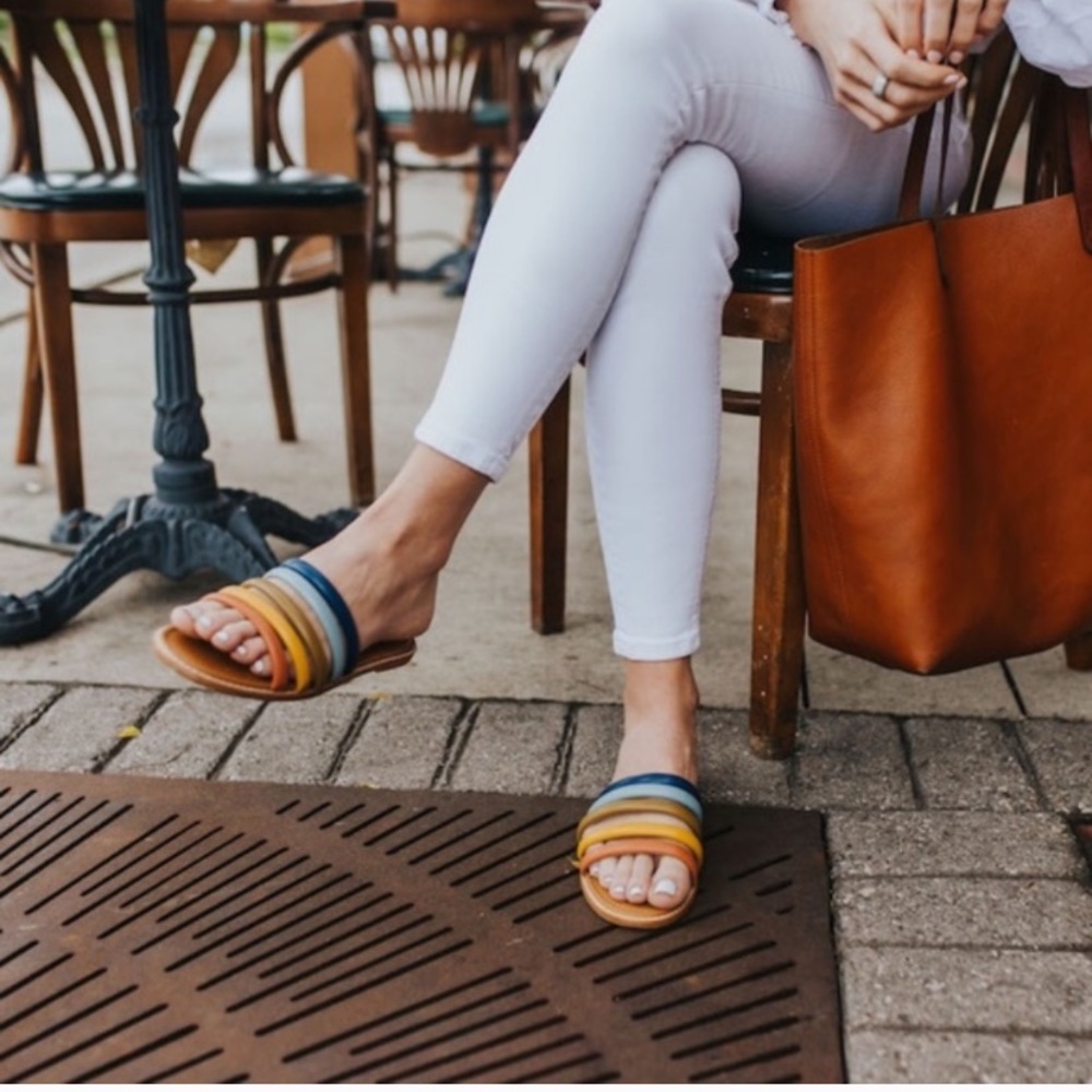 NWB Madewell The Addie Slide Sandal - Rainbow